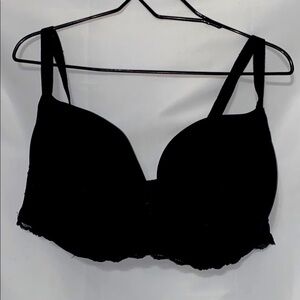 TORRID CURVES WO BRA SIZE 44 F BLACK‎ LACE ACCENT PADDED UNDERWIRE BRA CLEAN EUC